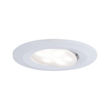 Round white LED recessed spotlight made of plastic with adjustable light for living spaces