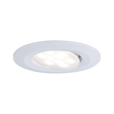 Round white LED recessed spotlight made of plastic with adjustable light for living spaces