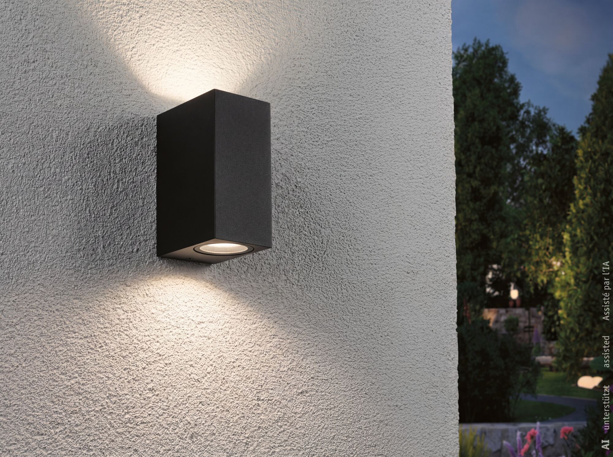 Applique Imola IP44 GU10 230V max. 2x10W Noir mat