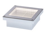 Spot LED encastré au sol carré en acier inoxydable avec diffuseur dépoli pour éclairage extérieur