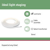 White LED light strip luminaire for flexible lighting with easy setup and option to expand anytime