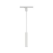 Moderner weißer LED-Pendelleuchte aus Metall mit zylindrischem Design und Seilaufhängung