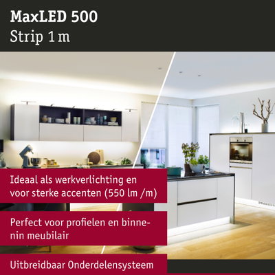 MaxLED 500 LED-strip 1 m voor accentverlichting in moderne keukens