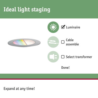 Flat LED recessed spotlight with silver frame and RGB color change for modern lighting design