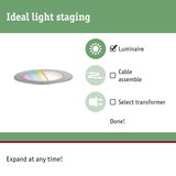 Flat LED recessed spotlight with silver frame and RGB color change for modern lighting design