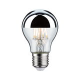 Ampoule LED avec capuchon miroir argenté et verre transparent pour éclairage économique