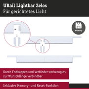 Weiße URail Lightbar Zelos für gerichtetes Licht mit Memory- und Reset-Funktion, werkzeuglos verbindbar