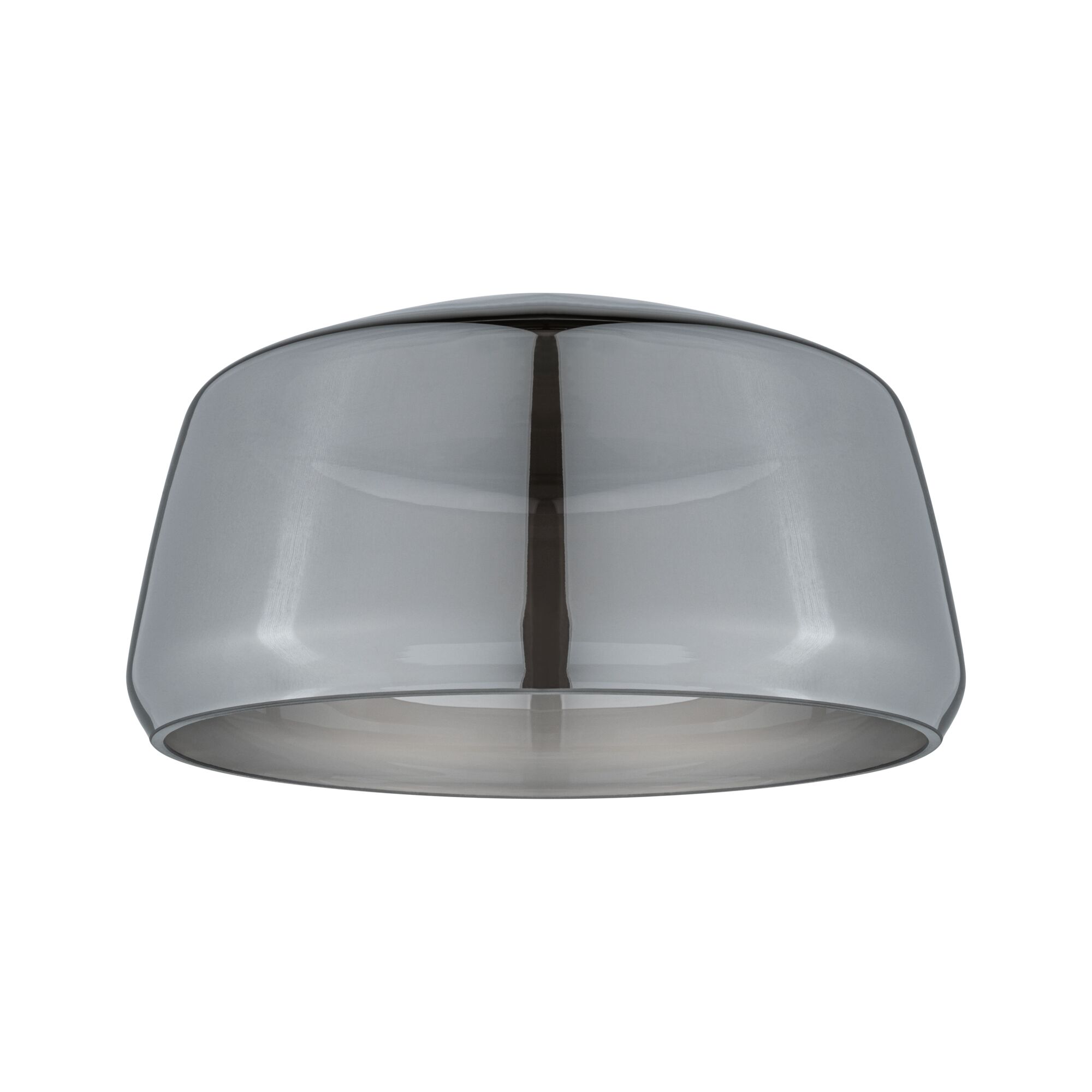 Smoke grey glass ceiling light cover with smooth surface for modern LED ceiling lamps