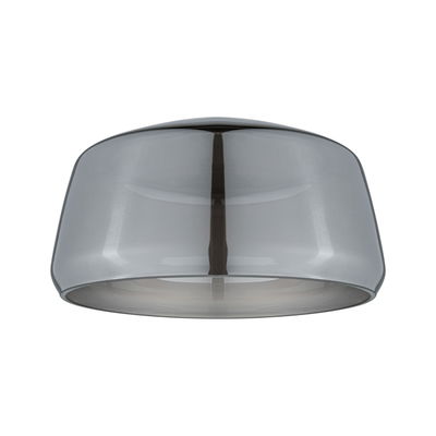 Smoke grey glass ceiling light cover with smooth surface for modern LED ceiling lamps