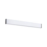 Slim white LED wall light with black trim made of plastic for modern indoor lighting