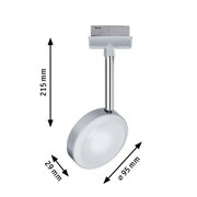 Rundes LED-Spotlicht in Silber mit 215 mm Länge und 95 mm Durchmesser für moderne Beleuchtung