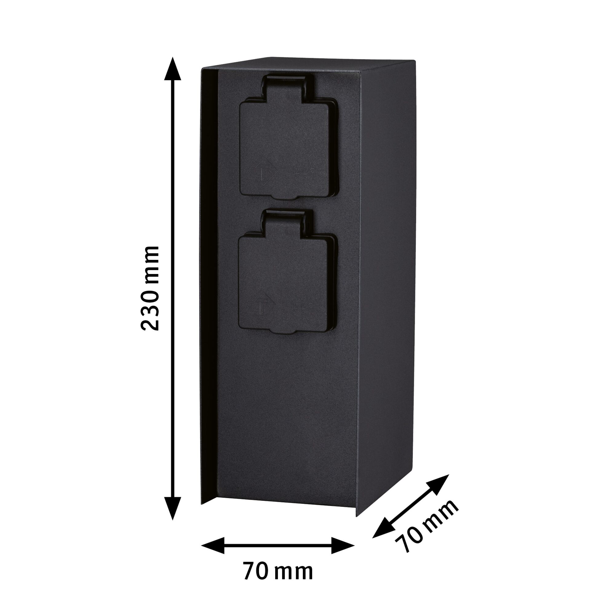 Socket column Rio Double IP44 Anthracite