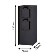 Socket column Rio Double IP44 Anthracite