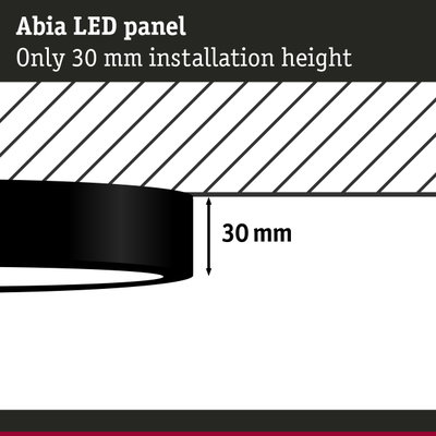 Abia LED panel with only 30 mm installation height, black, energy-efficient ceiling light