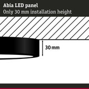 Abia LED panel with only 30 mm installation height, black, energy-efficient ceiling light