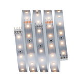 Flexibler LED-Streifen mit warmweißen LEDs auf silberner Platine für moderne Lichtakzente