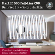 MaxLED 500 Full-Line COB LED-Lichtband 3 m in Weiß mit Netzteil für filigrane Profile