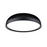 Runde Deckenleuchte aus schwarzem Metall mit weißem Diffusor für moderne Innenbeleuchtung