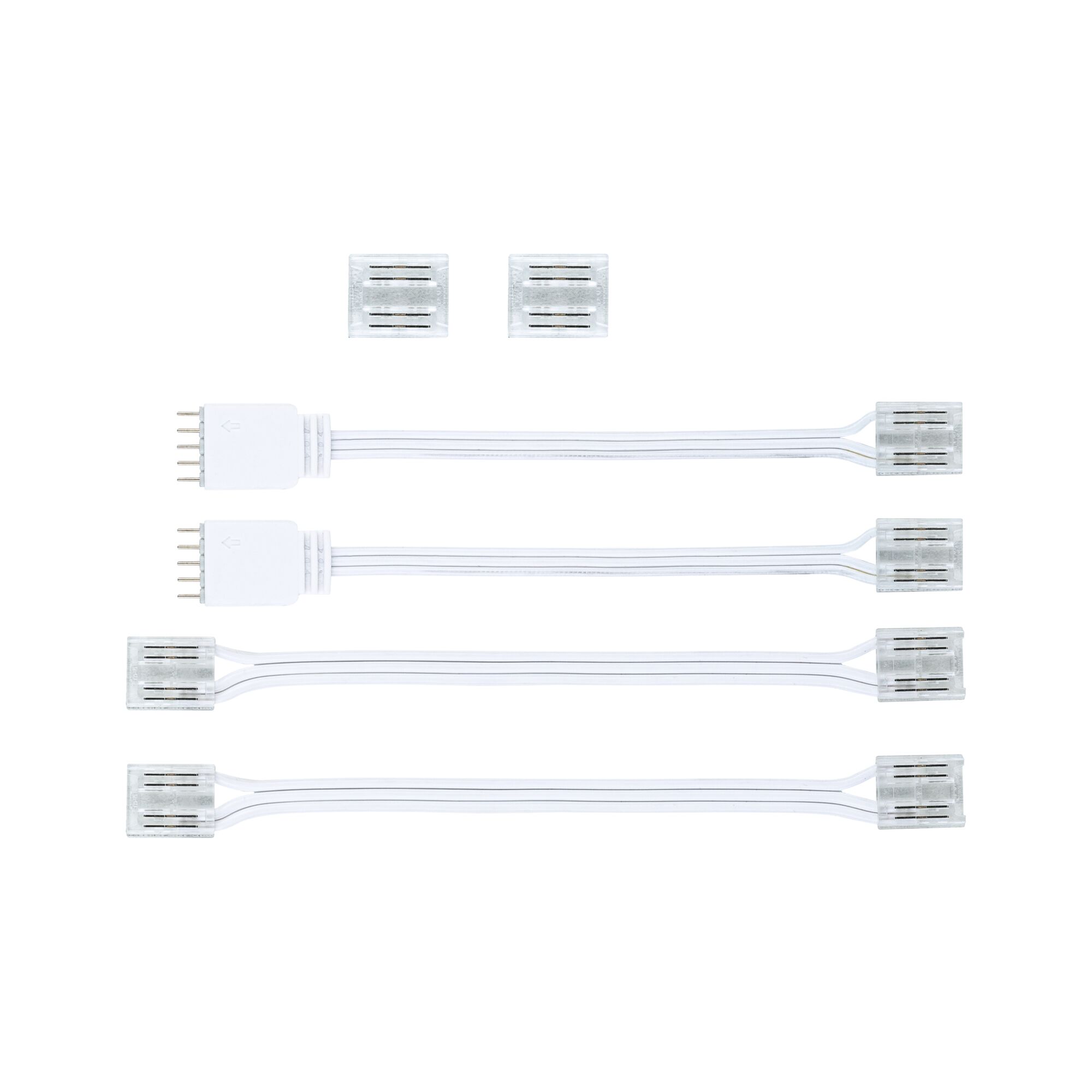 MaxLED Zubehör Connector Set COB Tunable White Weiß/Transparent Set aus weißen LED-Verbindungskabeln und transparenten Steckern für flexible Lichtinstallationen