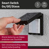 Waterdichte smart switch met aan/uit/dimfunctie en IP44, batterijgevoede Zigbee bediening