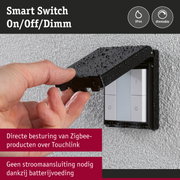 Zwarte waterdichte slimme schakelaar met IP44 en dimfunctie voor lichtregeling