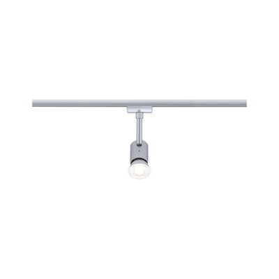 Modern silver metal LED spotlight on track system for flexible room lighting solution