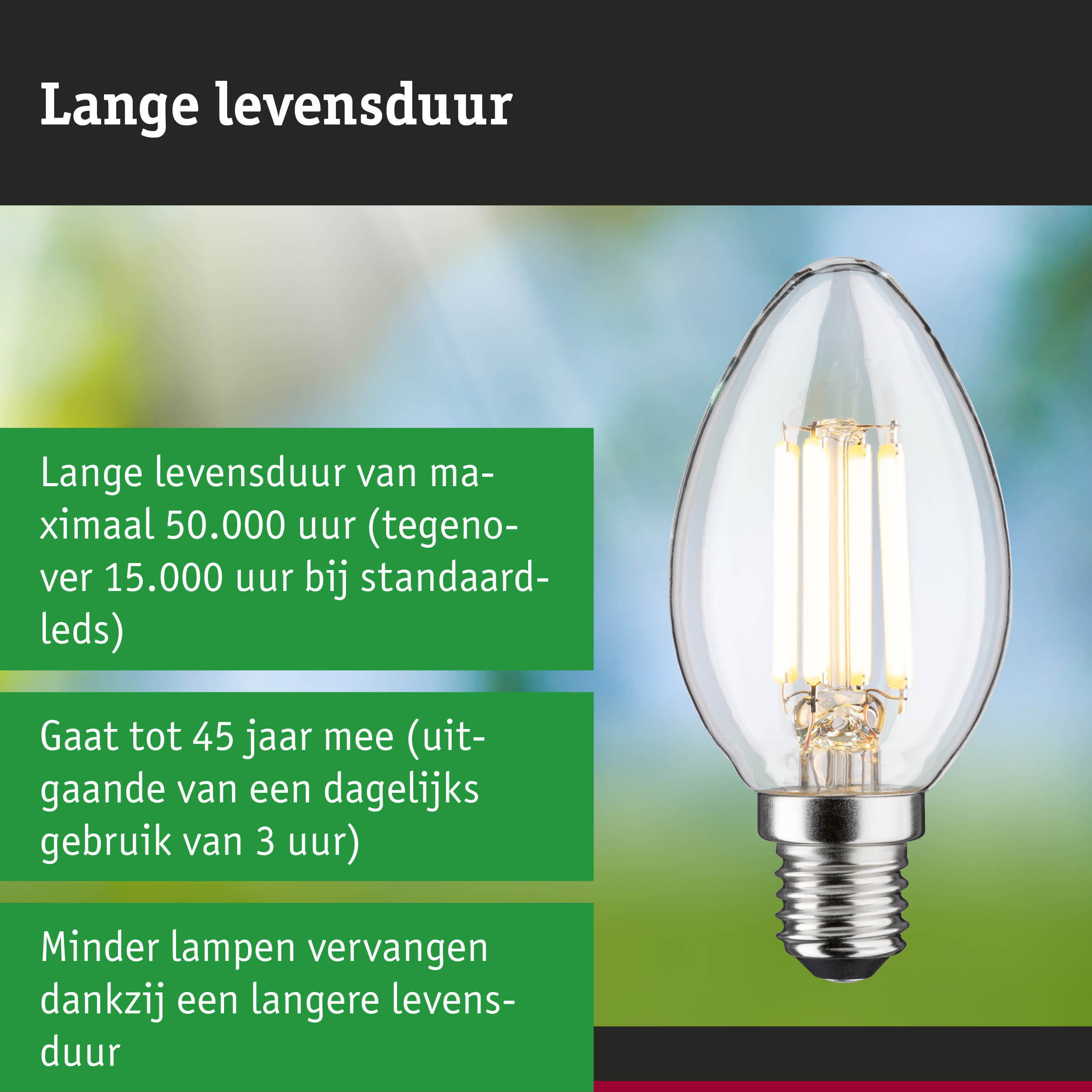 LED-lamp met lange levensduur in hand, energiezuinige duurzame verlichting
