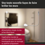 Câble blanc avec interrupteur et prise pour montage mural pour éclairer les murs
