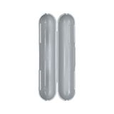 Open grey plastic housing with two halves for electrical components