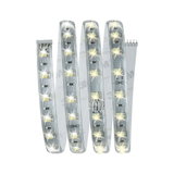 Flexibele LED-strip met warmwitte LEDs en transparante hoes voor veelzijdige verlichting.