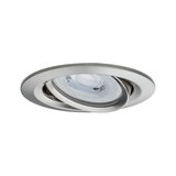 Round recessed spotlight in brushed stainless steel with adjustable LED lamp for versatile lighting