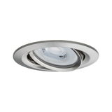 Round recessed spotlight in brushed stainless steel with adjustable LED lamp for versatile lighting