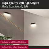Jagun wall light made of trendy felt with indirect downward light, suitable as additional lighting
