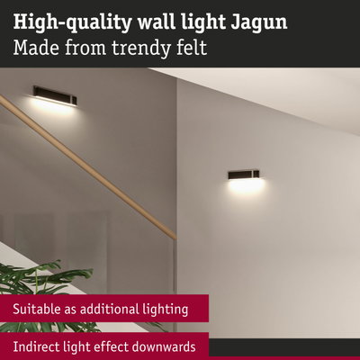 Jagun wall light made of trendy felt with indirect downward light, suitable as additional lighting