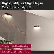 Jagun wall light made of trendy felt with indirect downward light, suitable as additional lighting