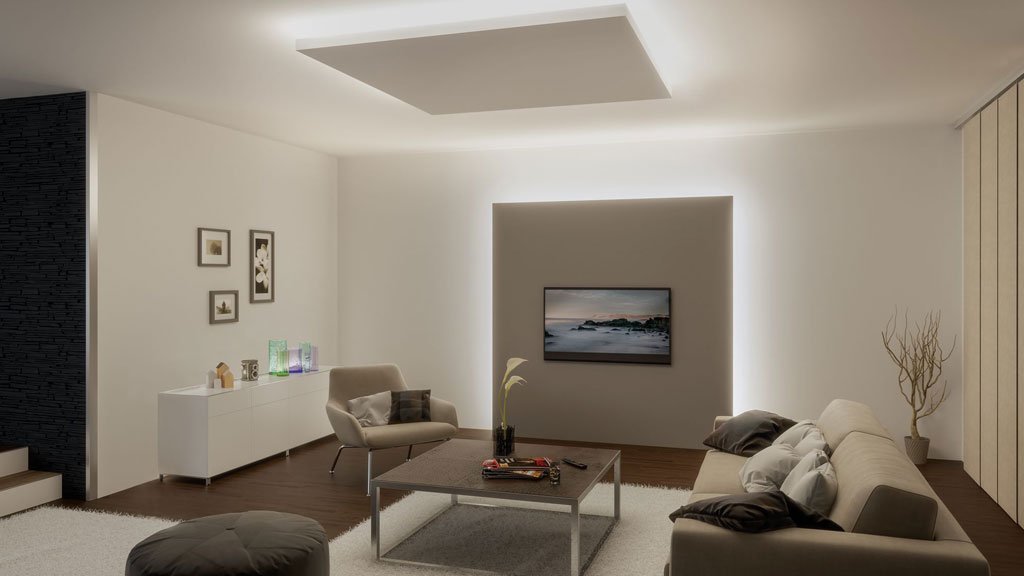 wohnung led ambientebeleuchtung wohnzimmer hochglanz  Design für zuhause,  Moderne hausentwürfe, Wohnungsplanung