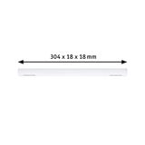 White LED light bar measuring 304 x 18 x 18 mm for modern indoor lighting
