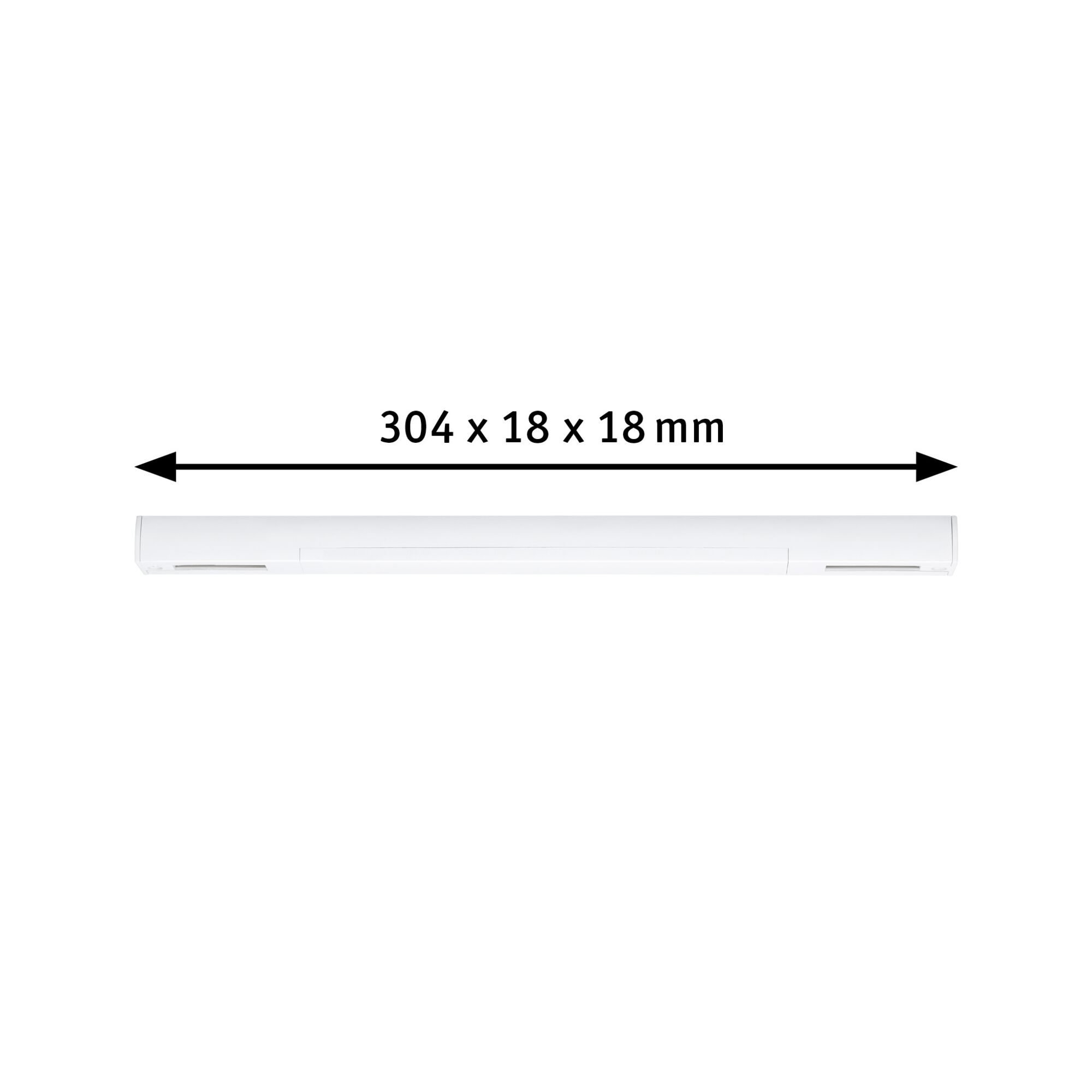 Weiße LED-Leuchte mit Maßen 304 x 18 x 18 mm für moderne Innenbeleuchtung