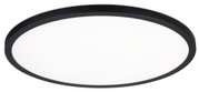 Plafonnier LED rond avec cadre en métal noir et diffuseur blanc pour éclairage intérieur moderne