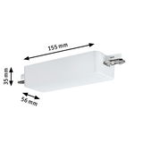 Boîtier en plastique blanc de 155x56x35 mm pour composant d'éclairage LED sur rail