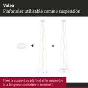 Plafonnier Volea blanc en plastique avec option suspension pour éclairage modulable