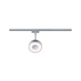 Spot LED rond en aluminium argenté avec lumière blanc chaud pour éclairage intérieur moderne