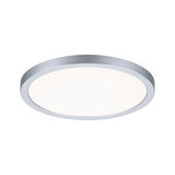 Round LED ceiling light with silver aluminum frame and white diffuser for modern room lighting