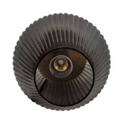 Smoked glass ceiling light with ribbed design and visible bulb for stylish modern interior lighting