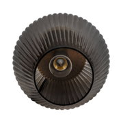 Smoked glass ceiling light with ribbed design and visible bulb for stylish modern interior lighting
