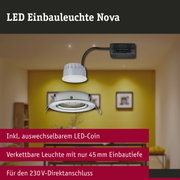 LED Einbauleuchte 3-Step-Dim Nova Coin 3-Step-Dim schwenkbar rund 84mm 50° Coin 6W 470lm 230V dimmbar 2700K Eisen gebürstet
