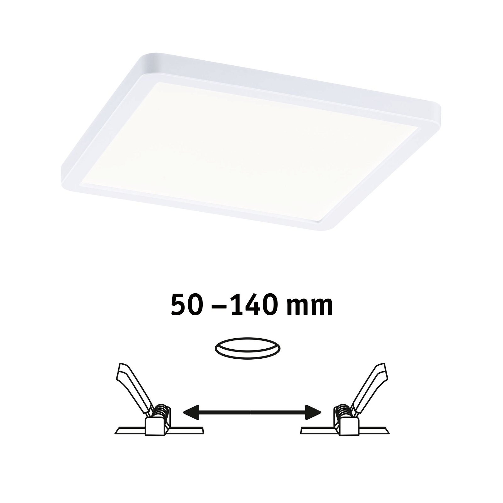 VariFit LED Recessed panel Areo IP44 square 175x175mm 13W 1200lm 4000K White