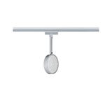 Rundes LED-Schienenstrahler-Gehäuse in Silber mit weißem dekorativem Muster für moderne Beleuchtung