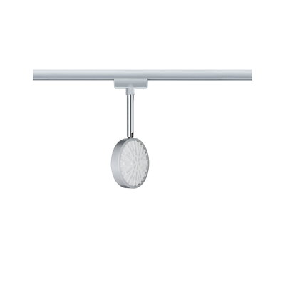 Rundes LED-Schienenstrahler-Gehäuse in Silber mit weißem dekorativem Muster für moderne Beleuchtung