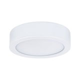 Round white LED ceiling light made of plastic for energy-efficient room lighting